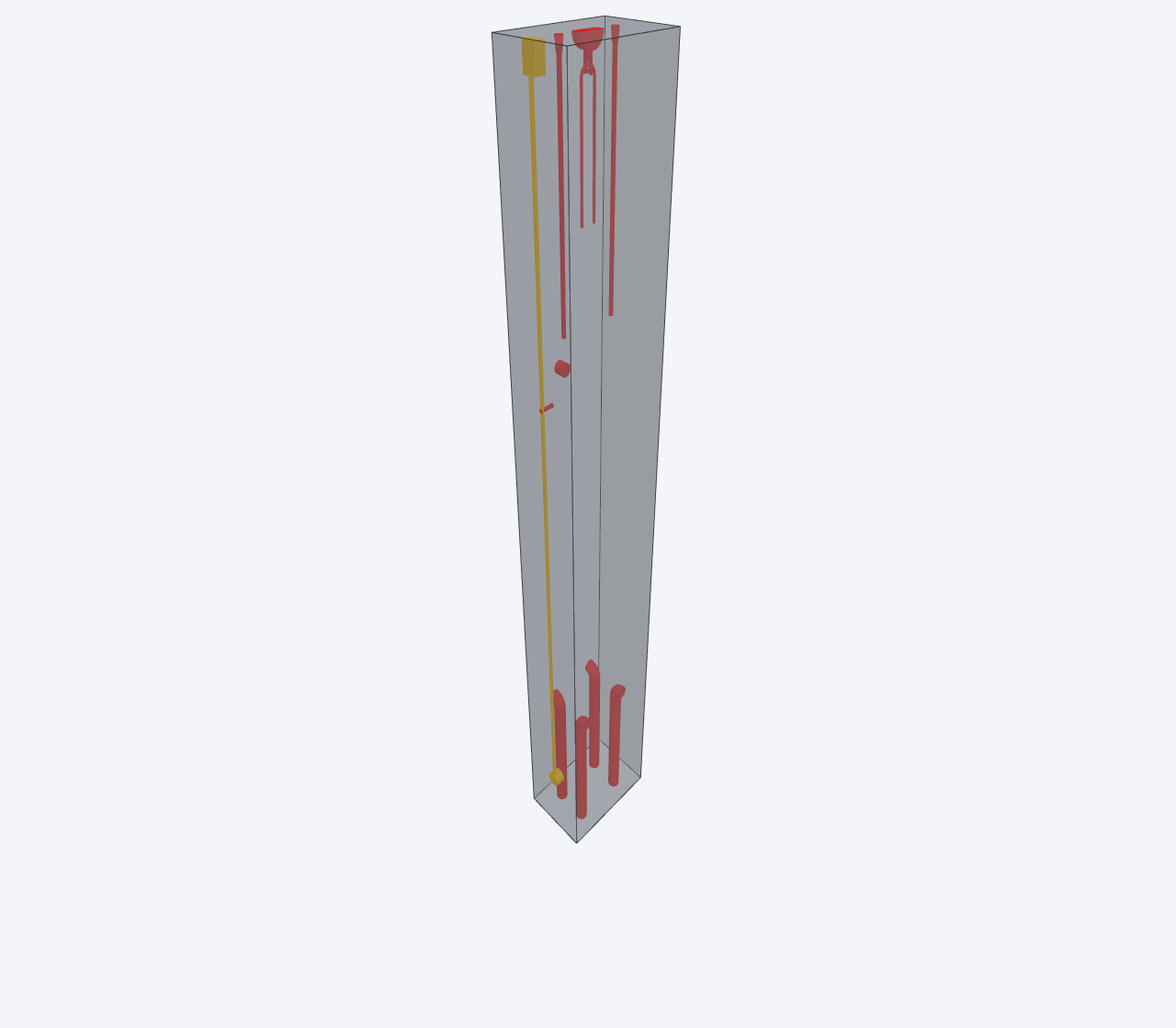 Precast column in the IFC viewer, with cast-in anchors and reinforcement